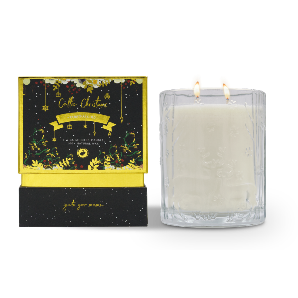 Christmas Gold Candle (2 Wick)