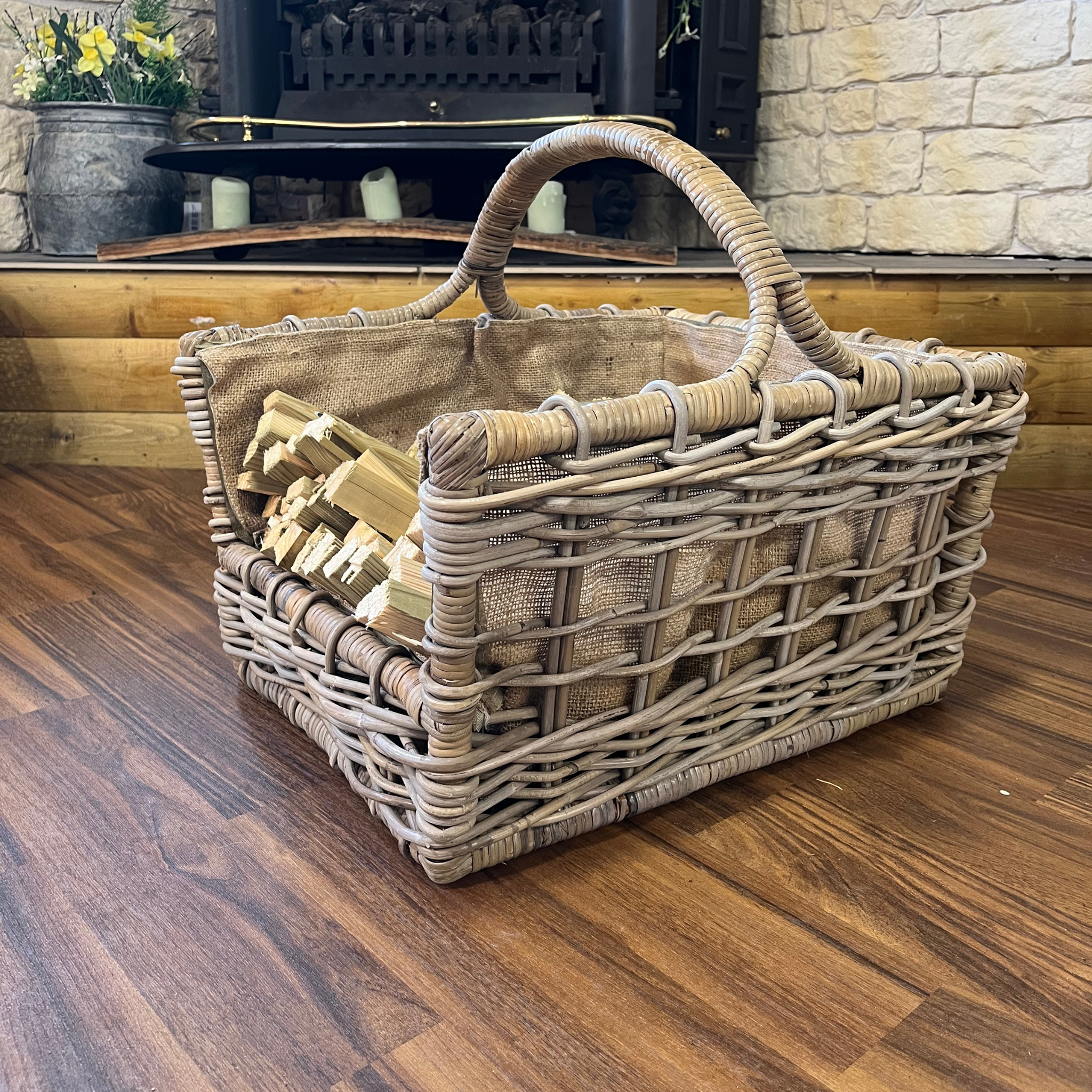 Log Basket With Loop Handle