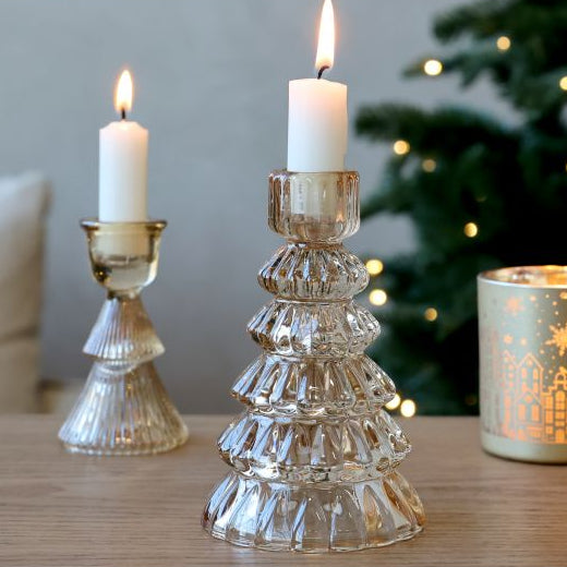 Glass Festive Candle Holder