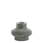 Fluted Green Candlestick Holder
