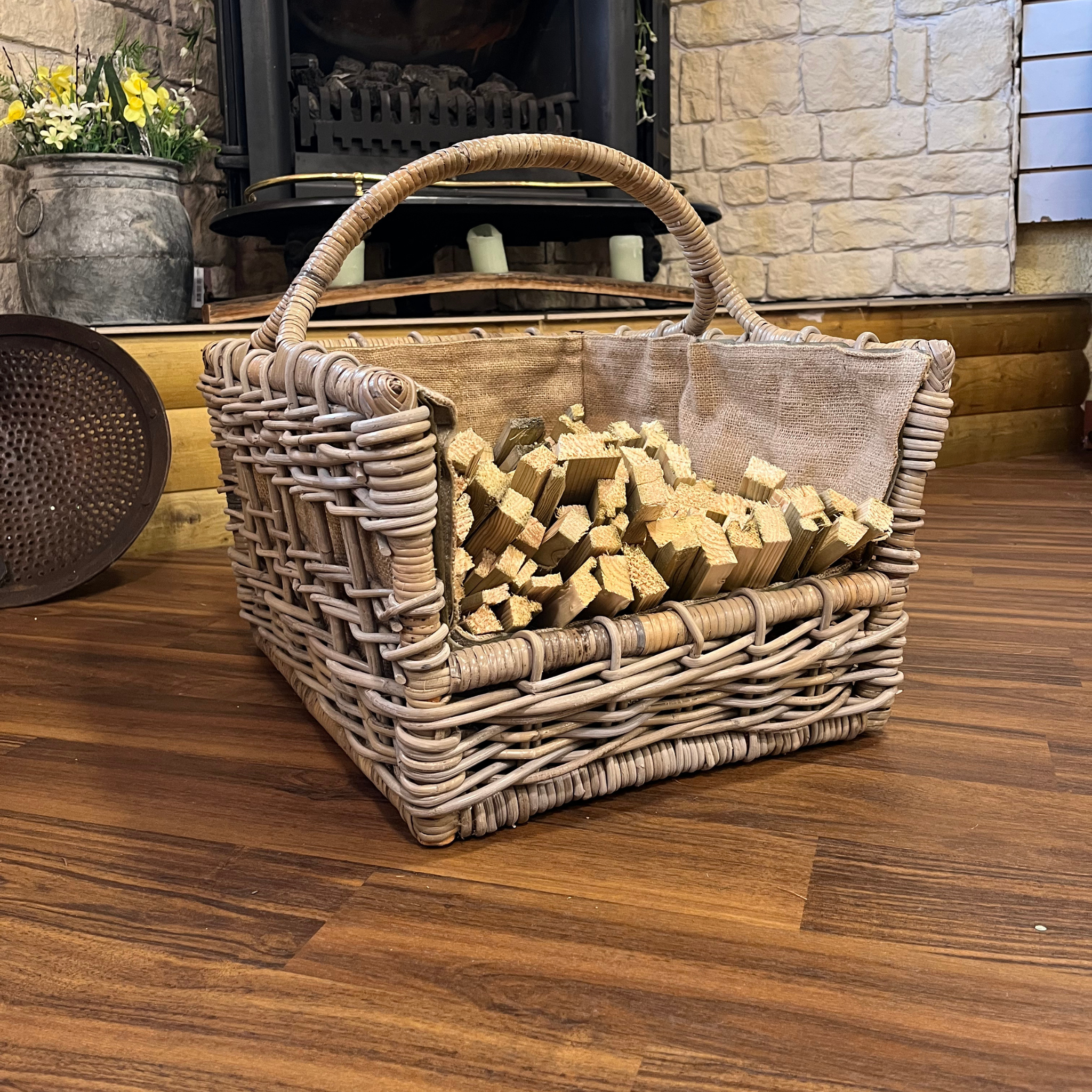 Log Basket With Loop Handle