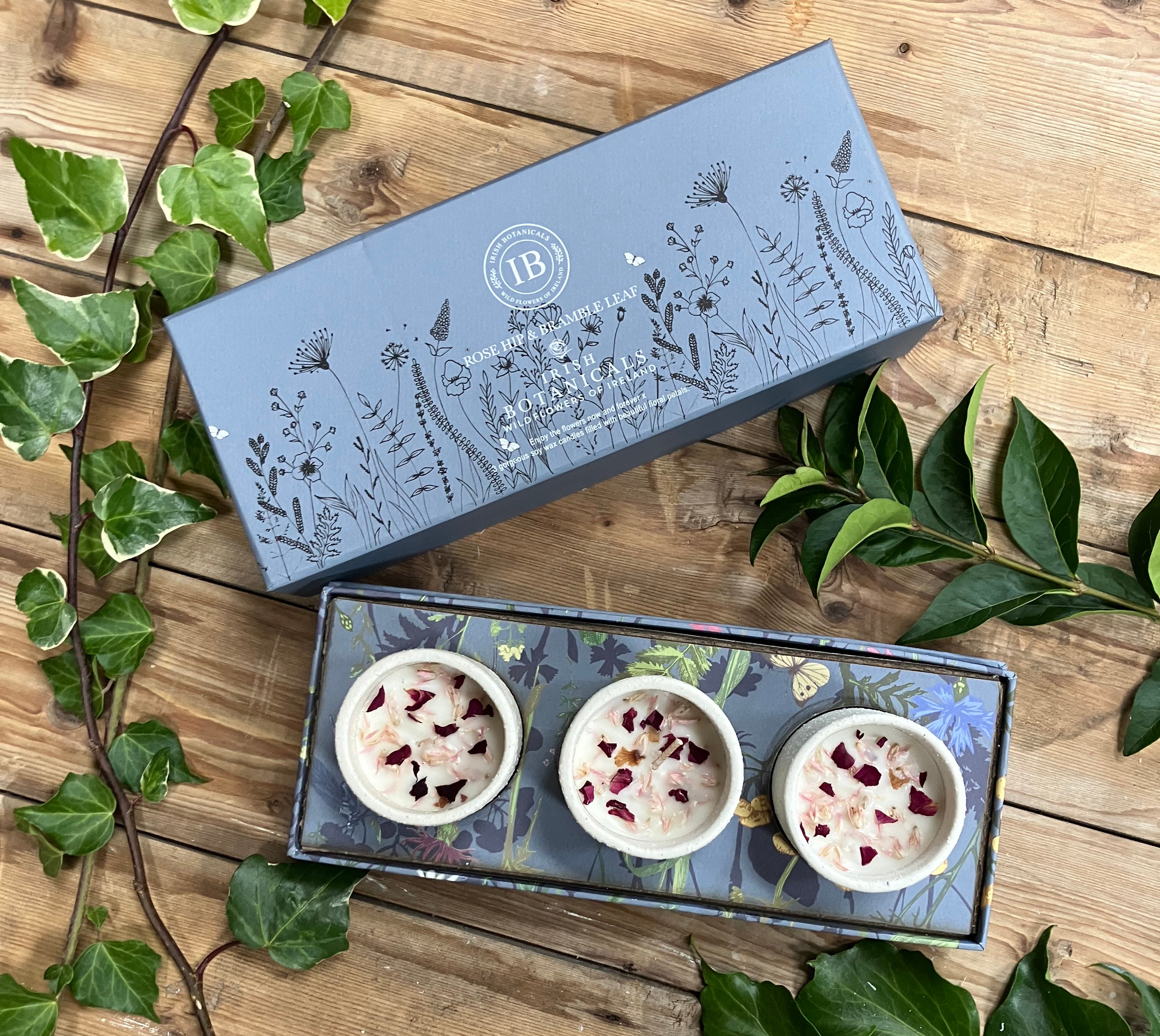 Rosehip & Brambleaf Trio Ceramic Candle Set