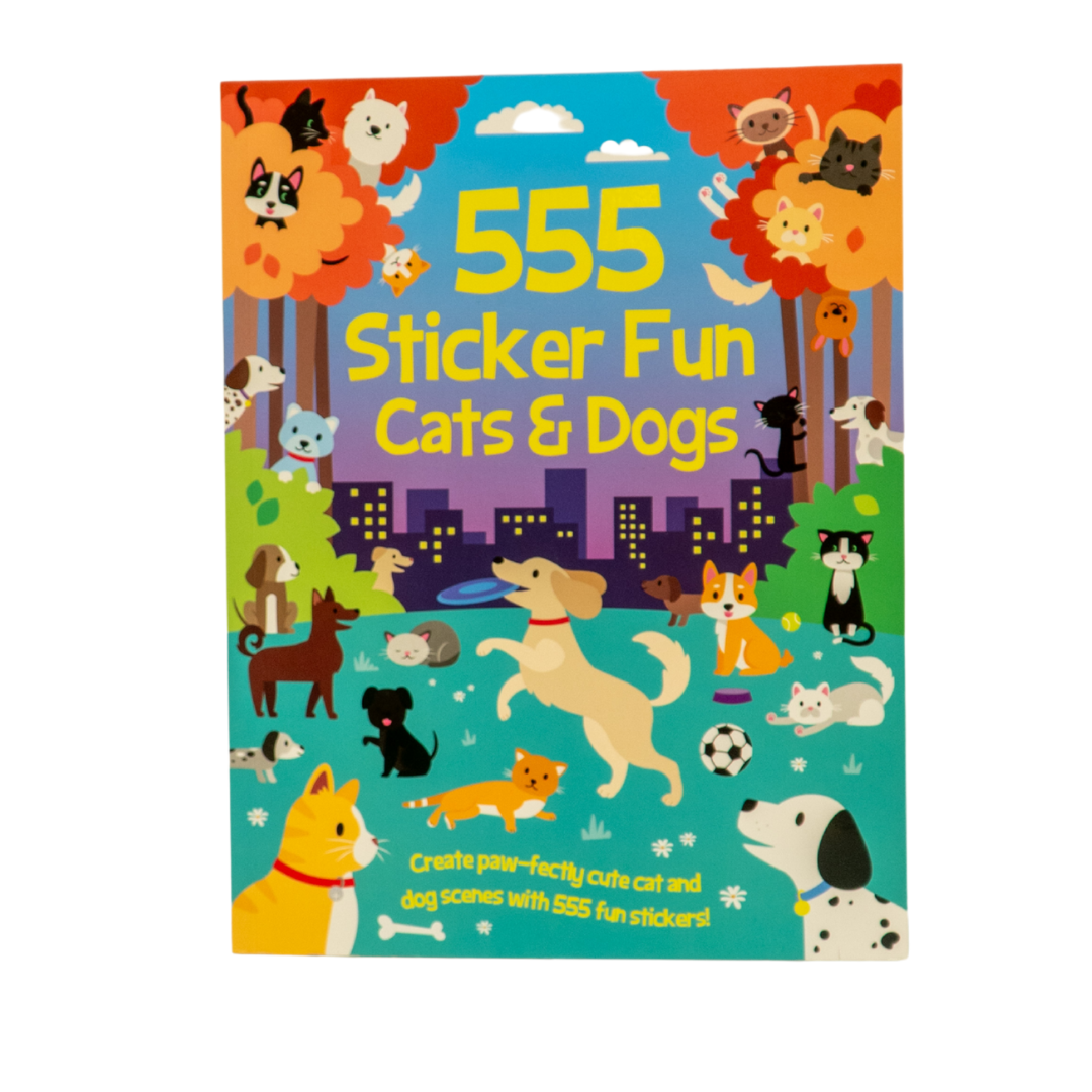 "555 Sticker Fun Cats & Dogs" Book